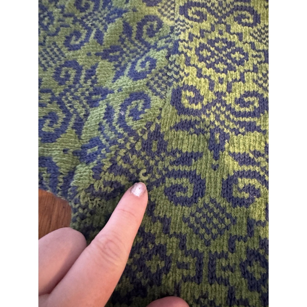 Vintage Vrikke Wool Nordic‎ Knit Jacket Cardigan Women's S Green Sz S Folk Style - Picture 14 of 14